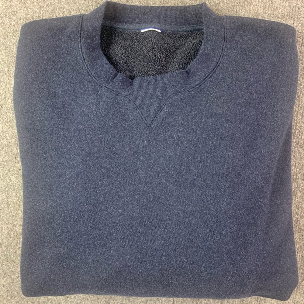 Kit And Ace Mens Cotton Blend L/S Crew Neck Fleece Lined Sweatshirt Sz L Blue